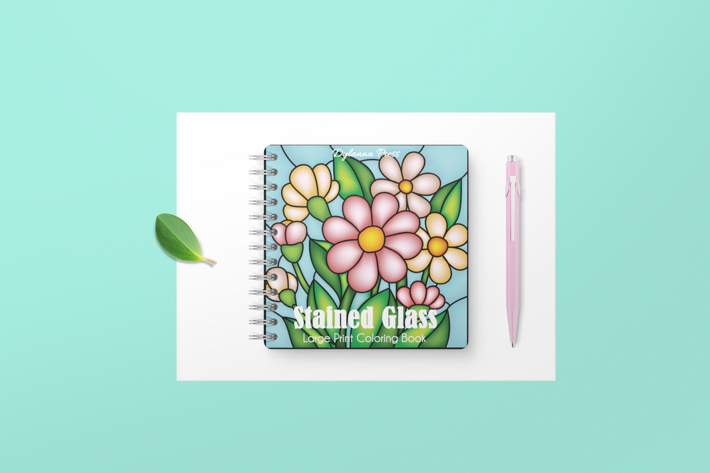 Stained Glass Large Print Coloring Book: Beautiful and Easy Designs for Adults