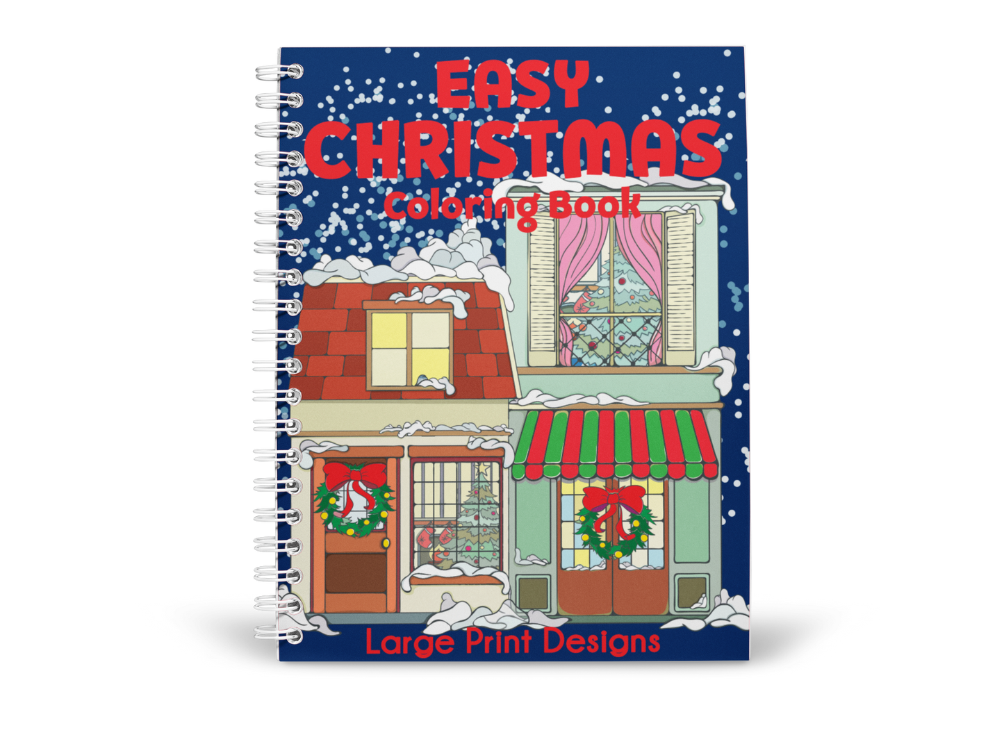 Easy Christmas Coloring Book: Large Print Designs