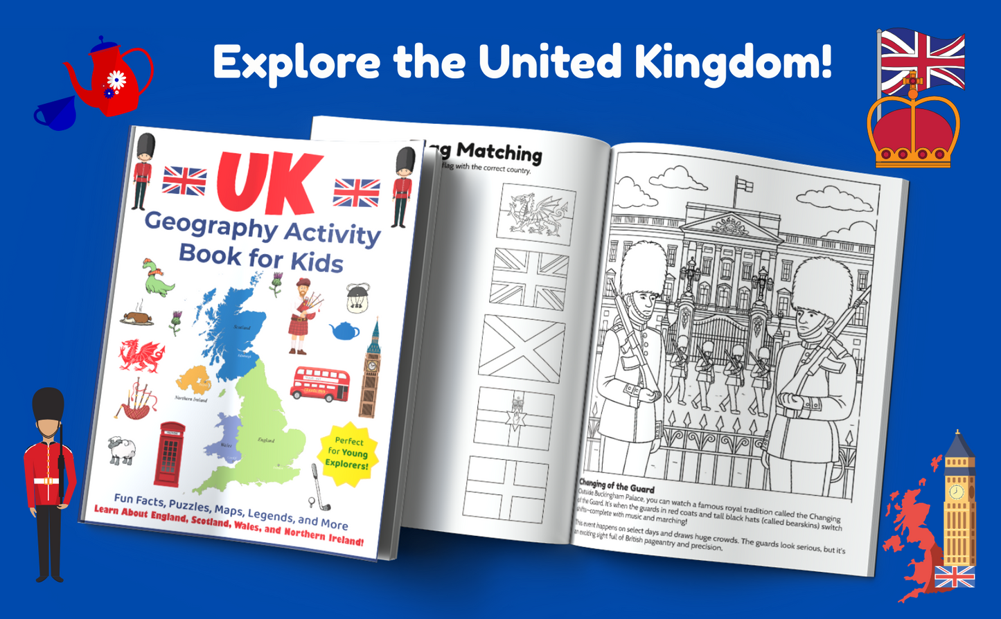 UK Geography Activity Book for Kids