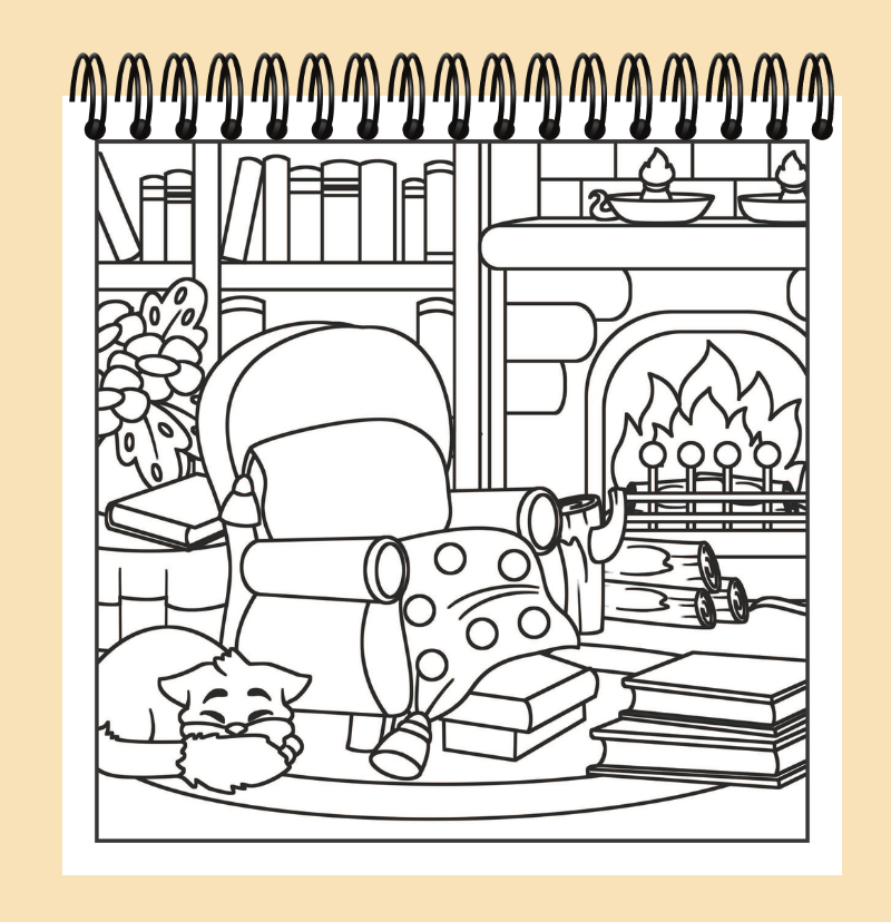 Cozy Hygge: Bold and Easy Coloring Book