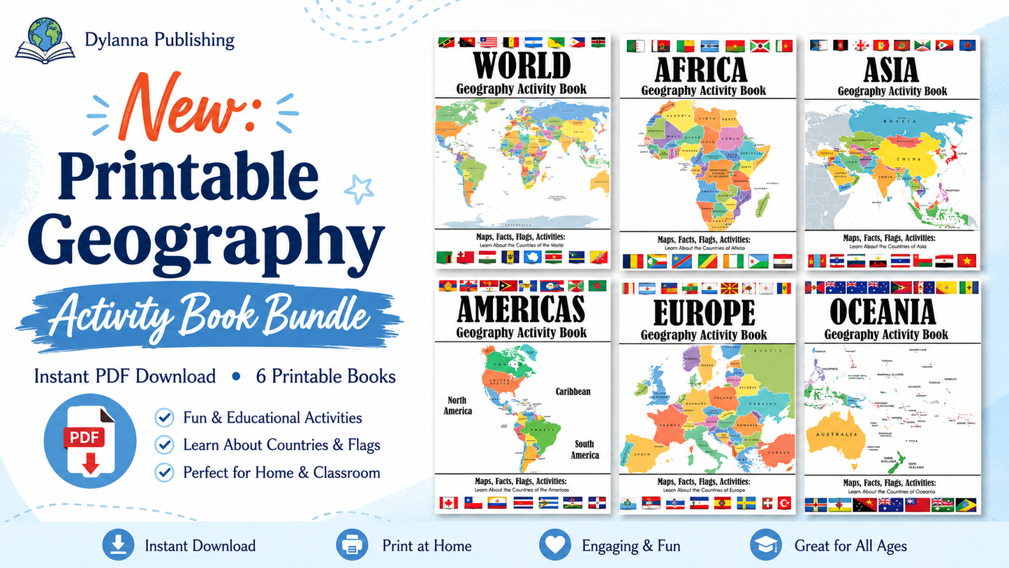 Printable Geography Activity Book Bundle — PDF Download