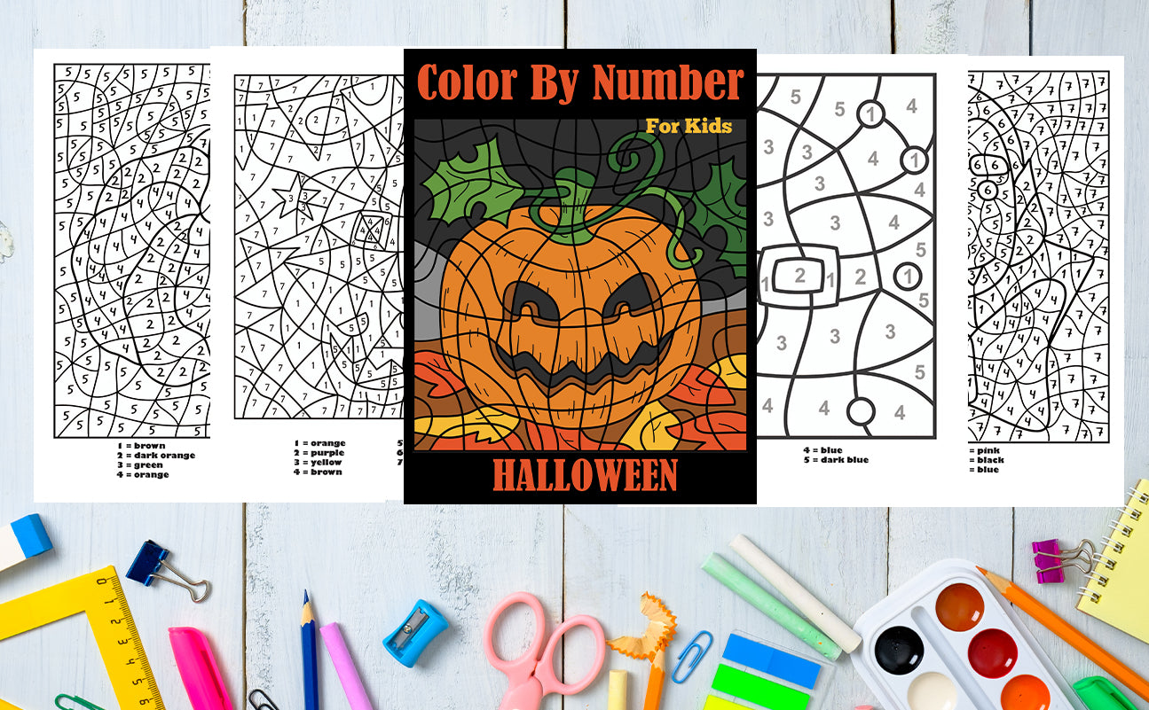 Halloween Color by Number  for Kids