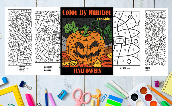 Halloween Color by Number  for Kids