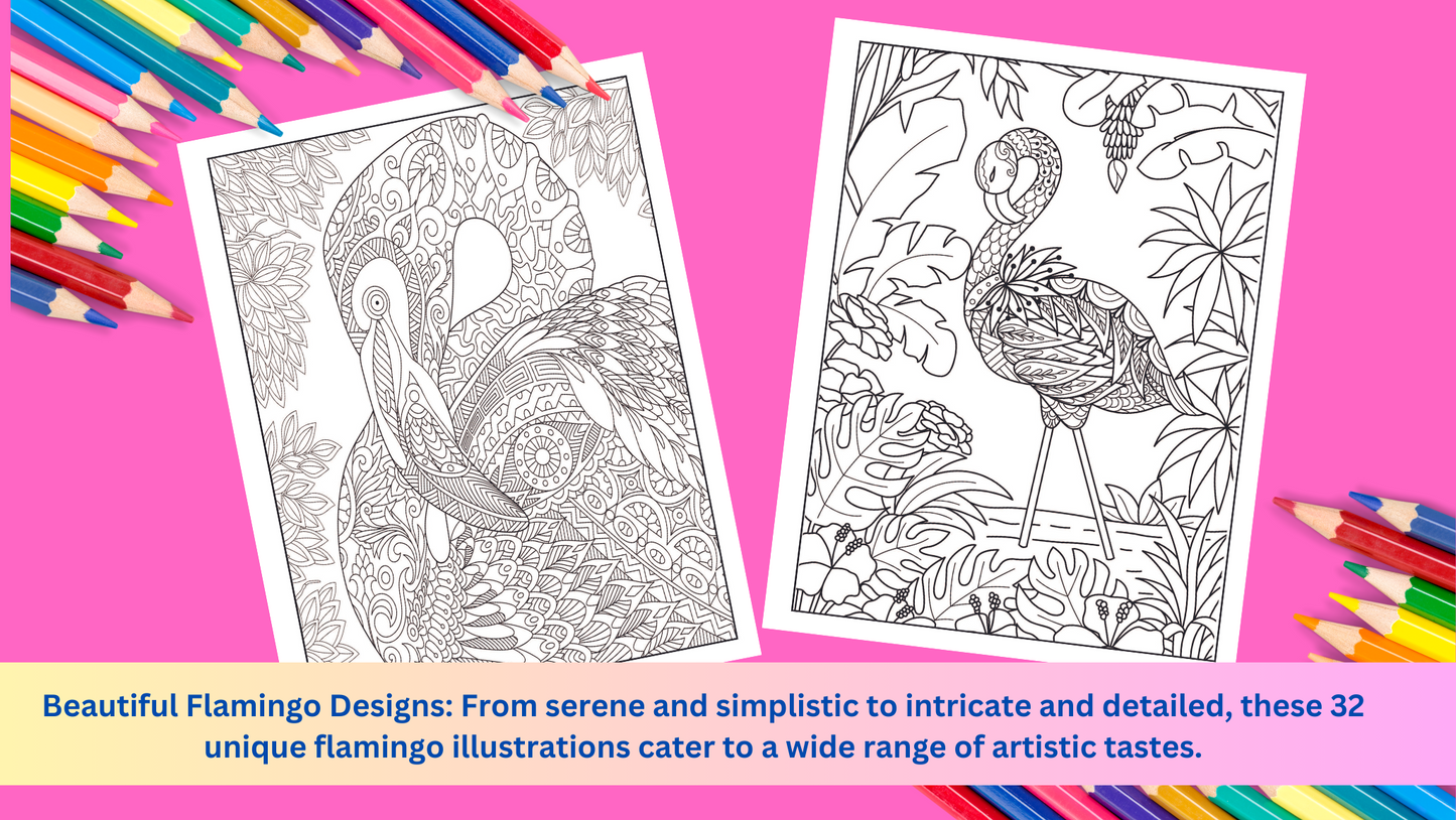 Flamingo Coloring Book for Adults