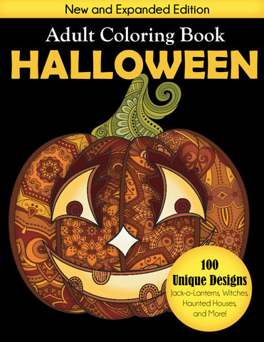 Halloween Adult Coloring Book -  Premium Expanded Edition
