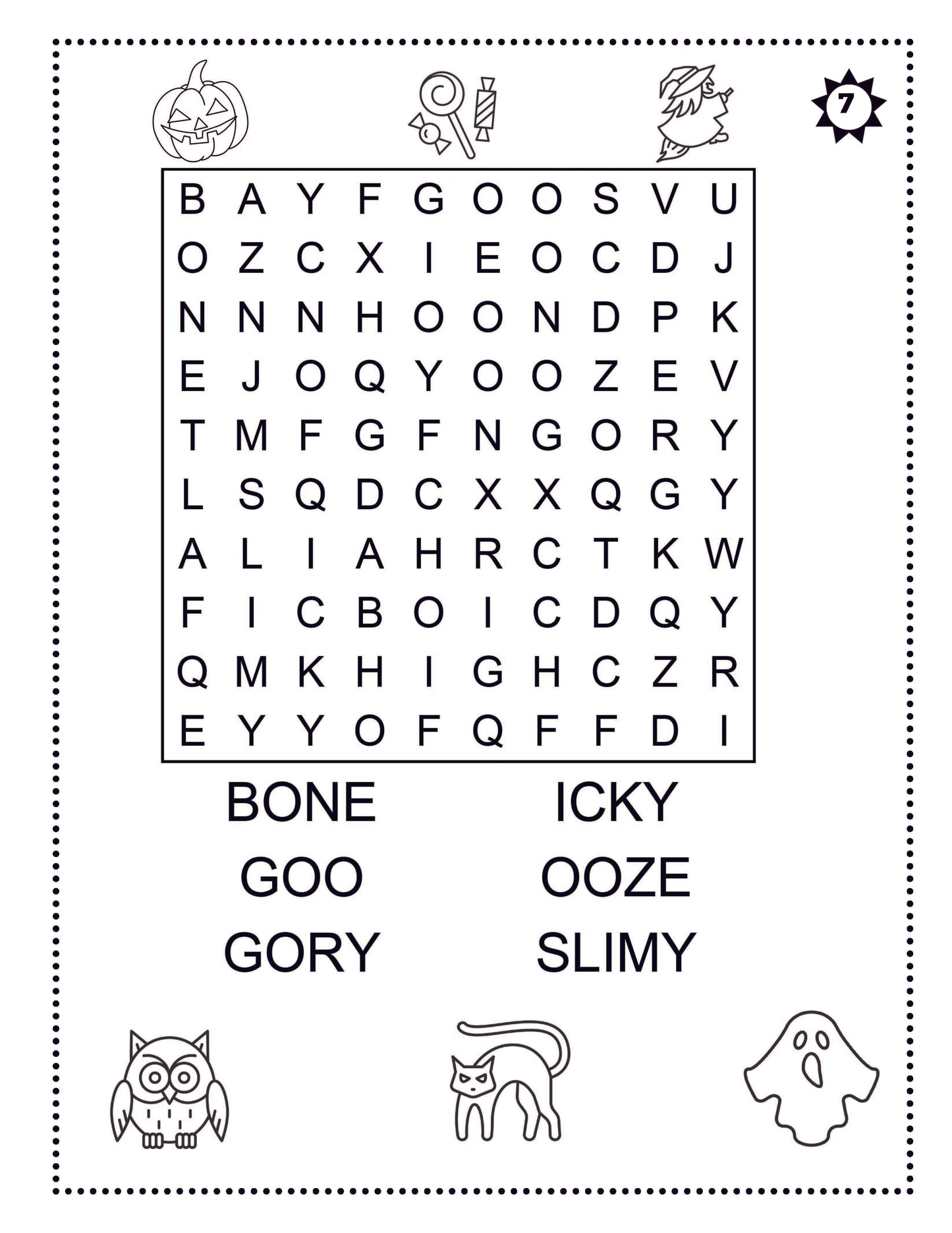 My First Halloween Word Search