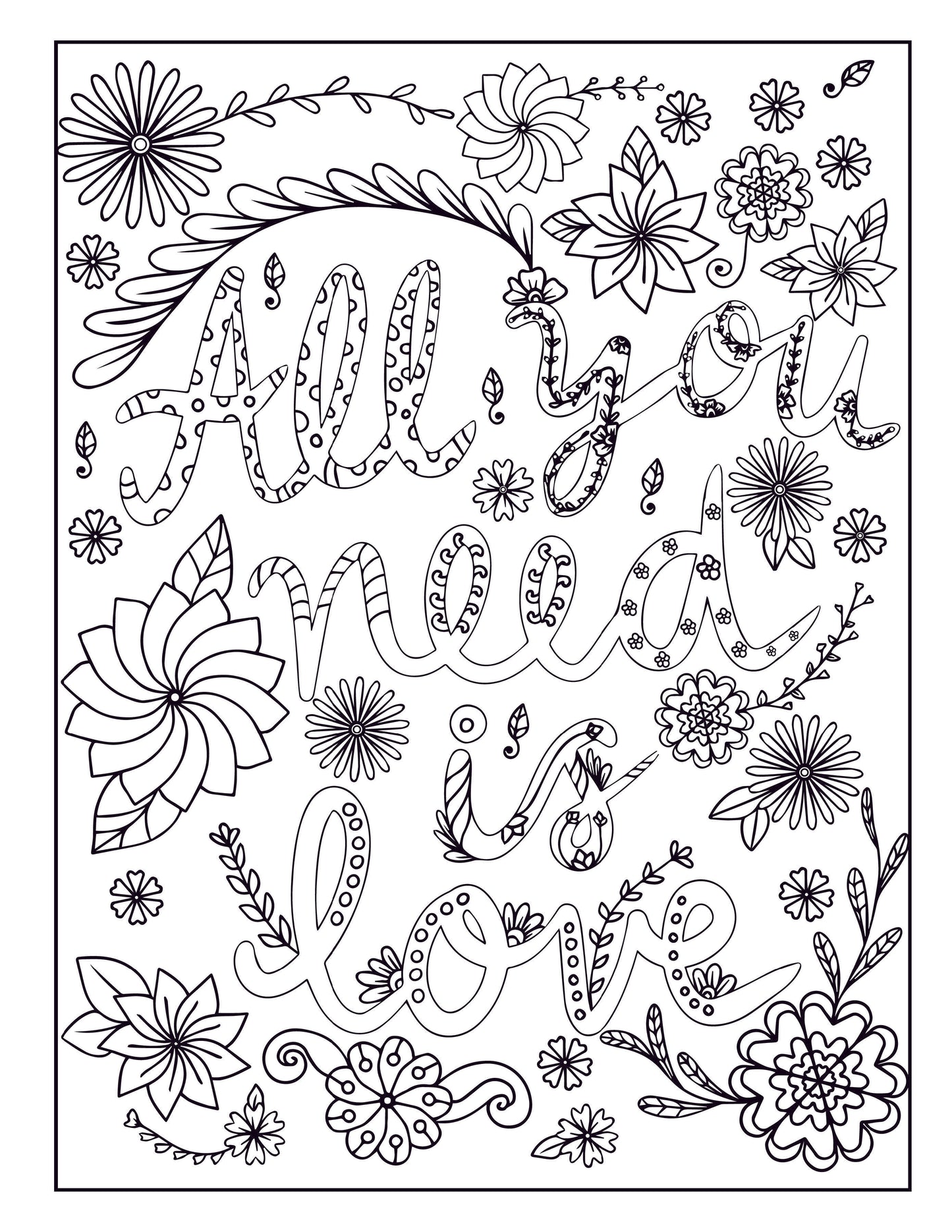 Love Quotes Inspirational Coloring Book