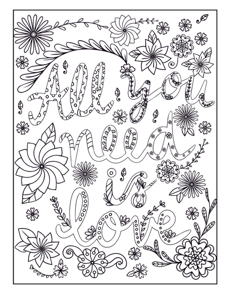 Love Quotes Inspirational Coloring Book