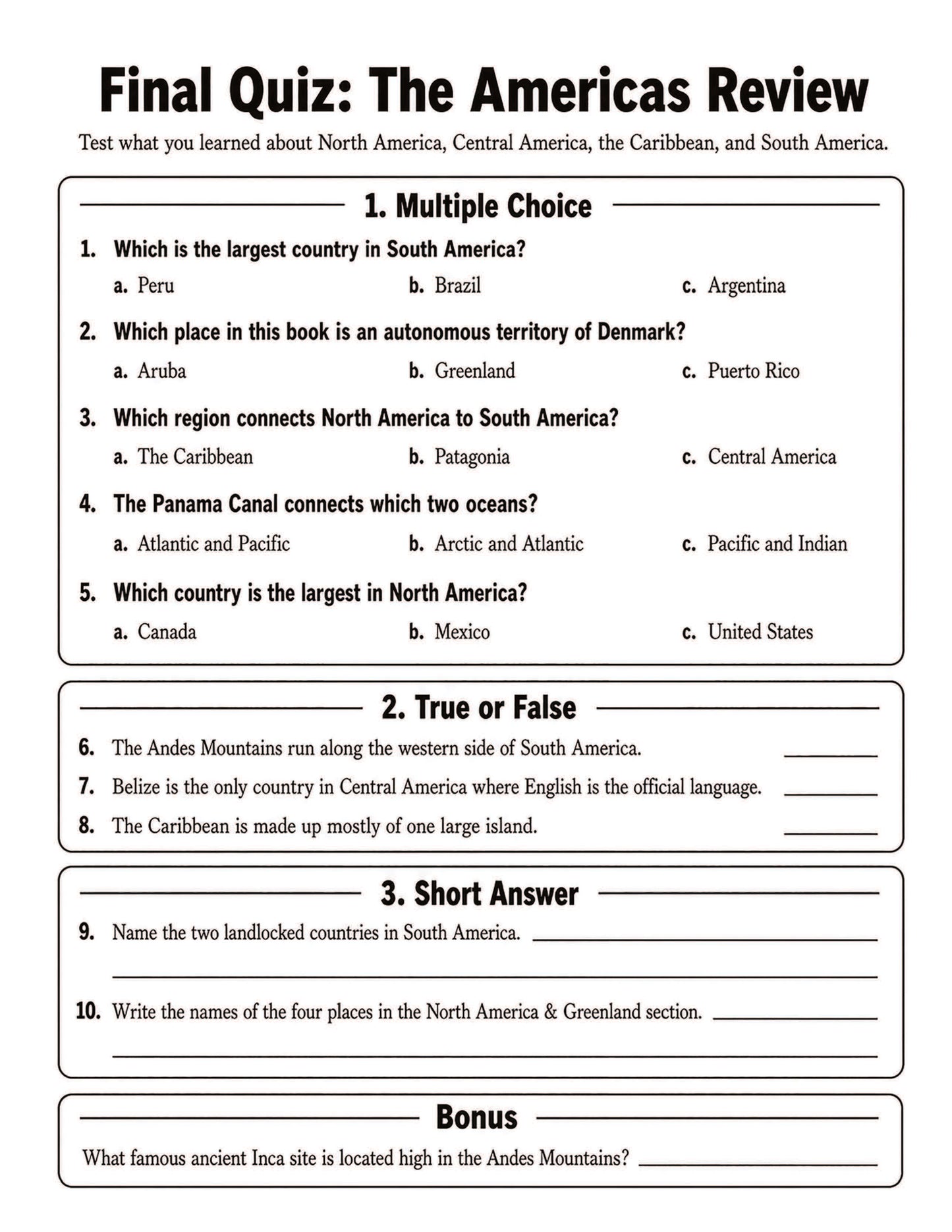 Printable Geography Activity Book Bundle — PDF Download