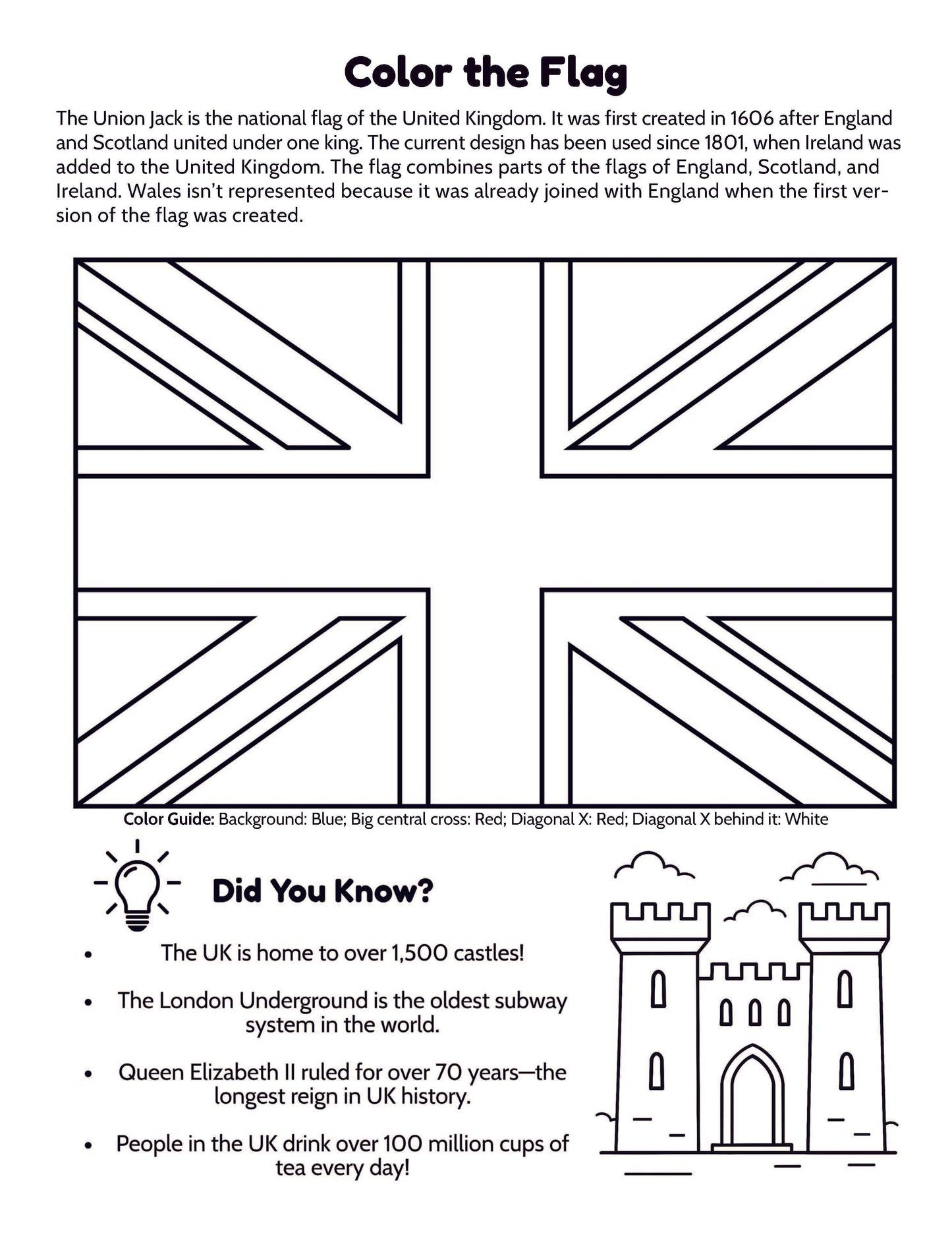 UK Geography Activity Book for Kids