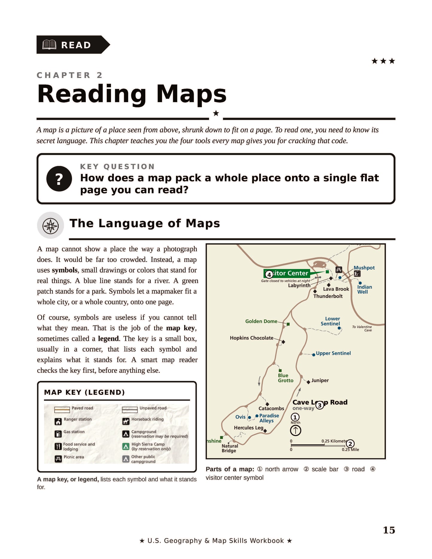 U.S. Geography & Map Skills Workbook for Grades 5-8