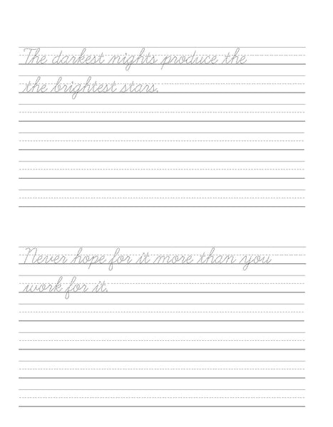 Cursive Handwriting Workbook for Teens: Comprehensive Learning and Practice Workbook with Inspirational Quotes