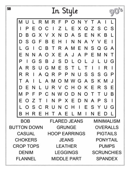 1990s Word Search: Nineties Word Games with 101 Large-Print Puzzles