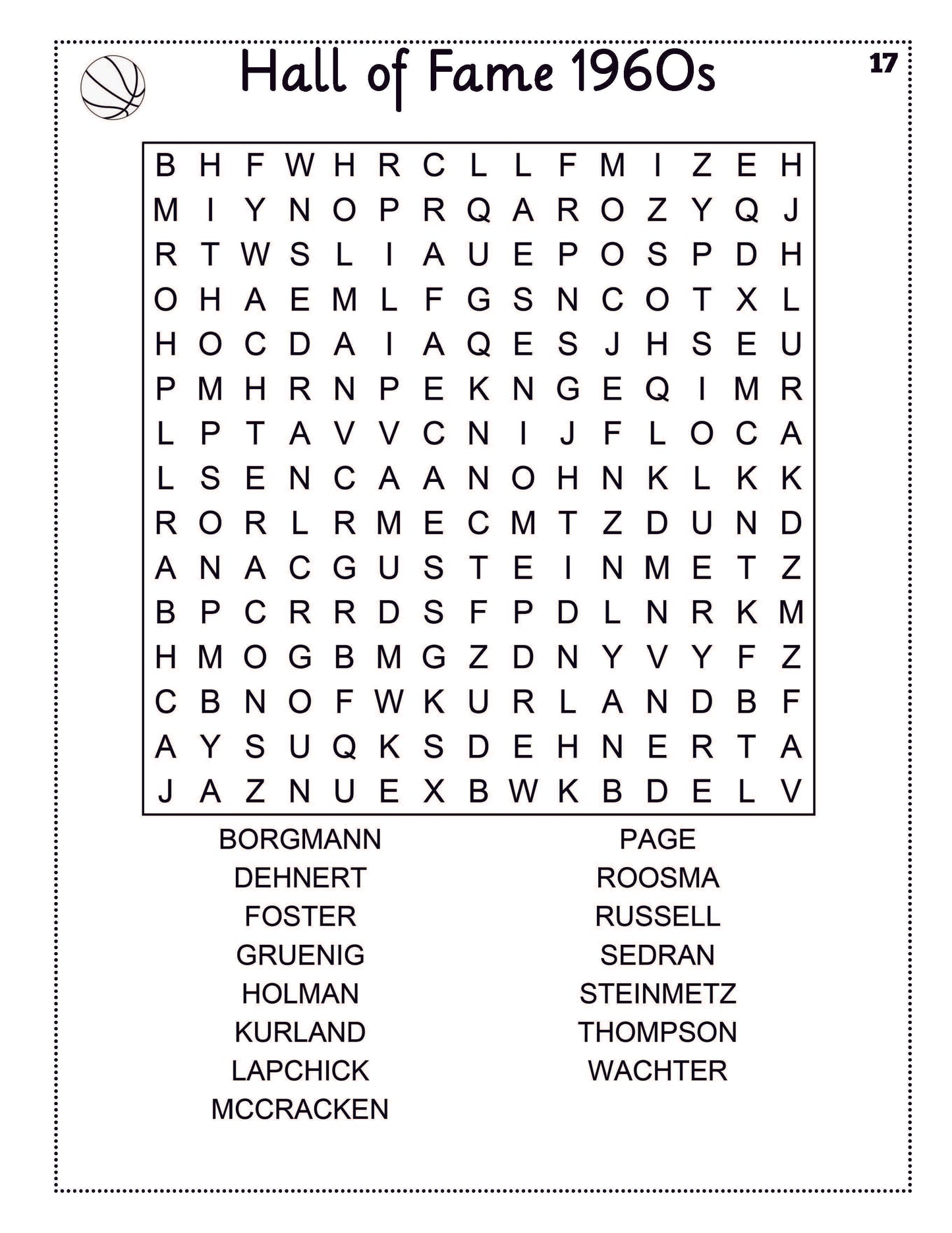 Basketball Word Search