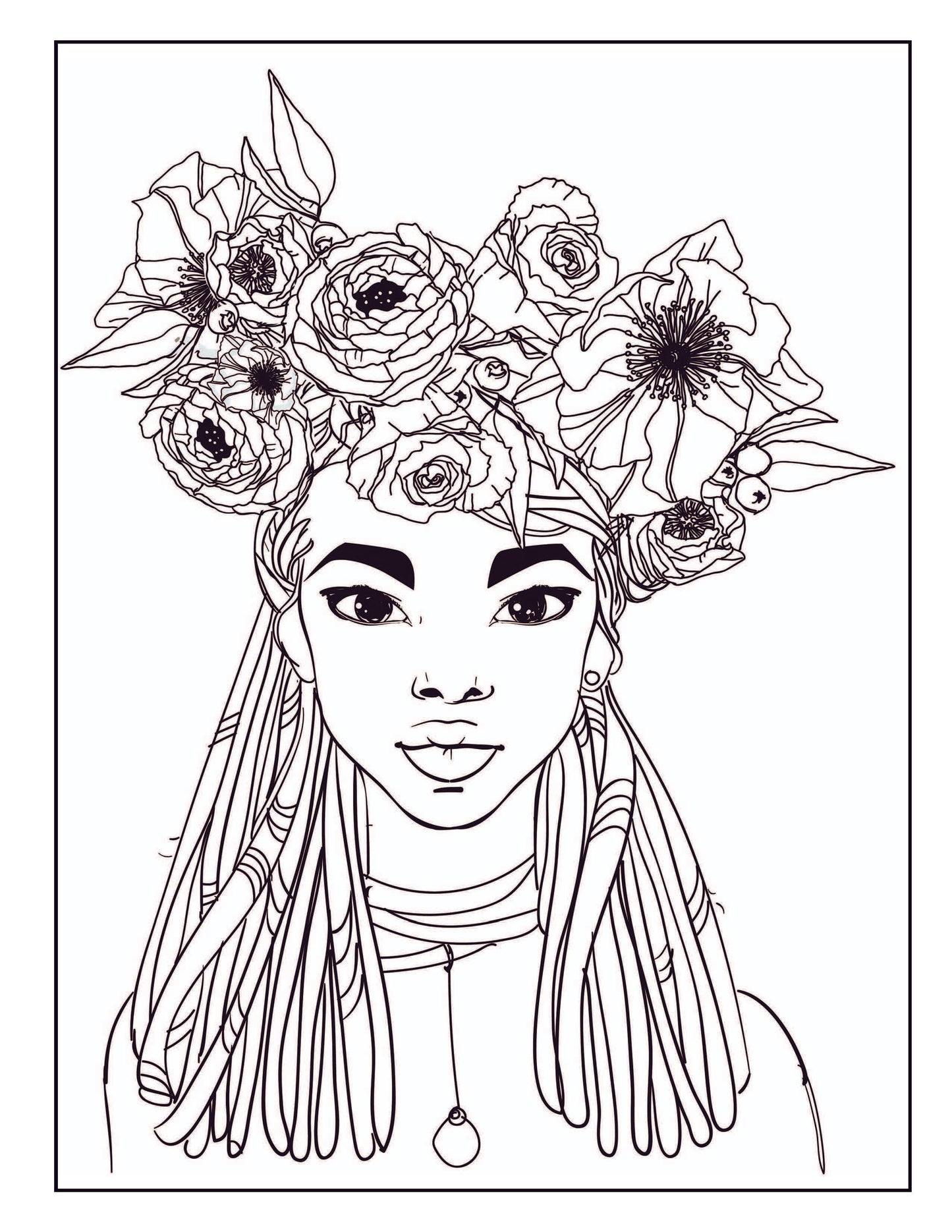 Beautiful Women Adult Coloring Book