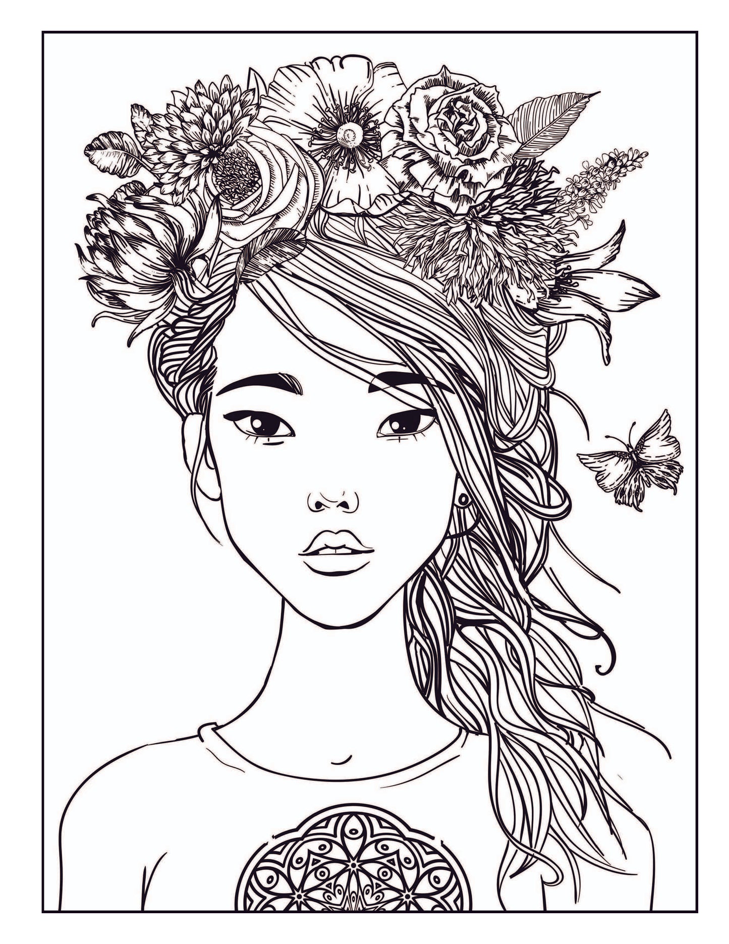 Beautiful Women Adult Coloring Book