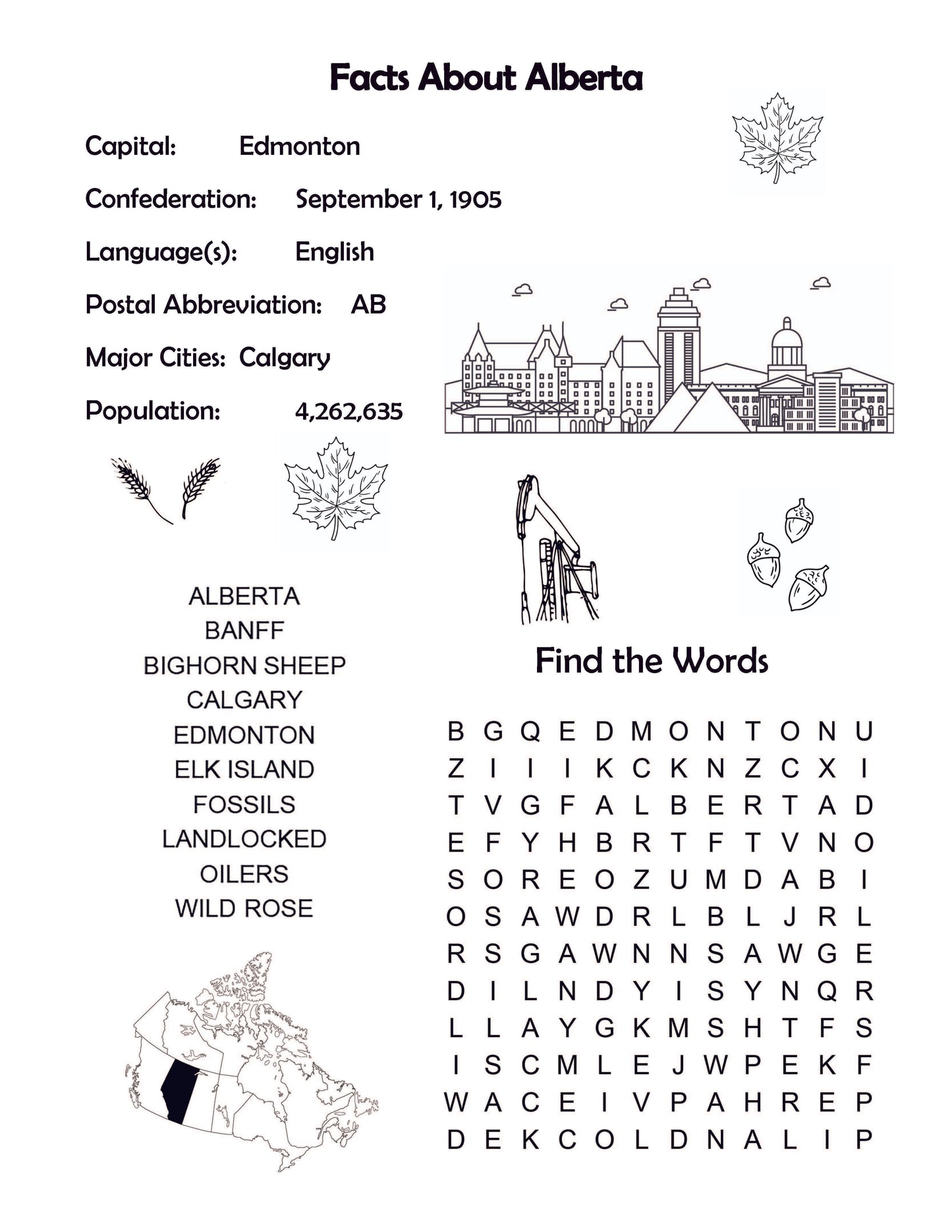 Canada Activity and Fact Book: Canadian Geography Workbook for Kids