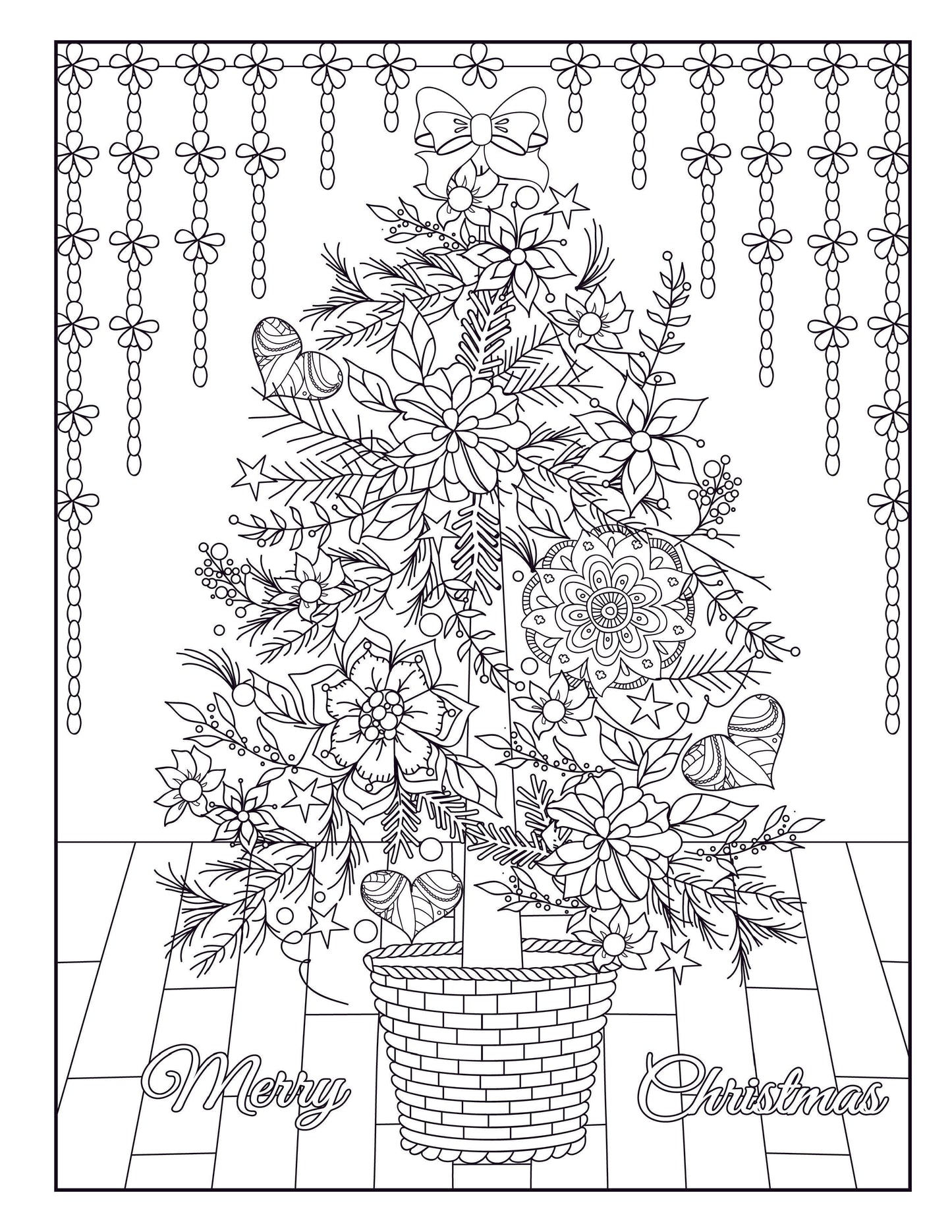 Merry Christmas Adult Coloring Book