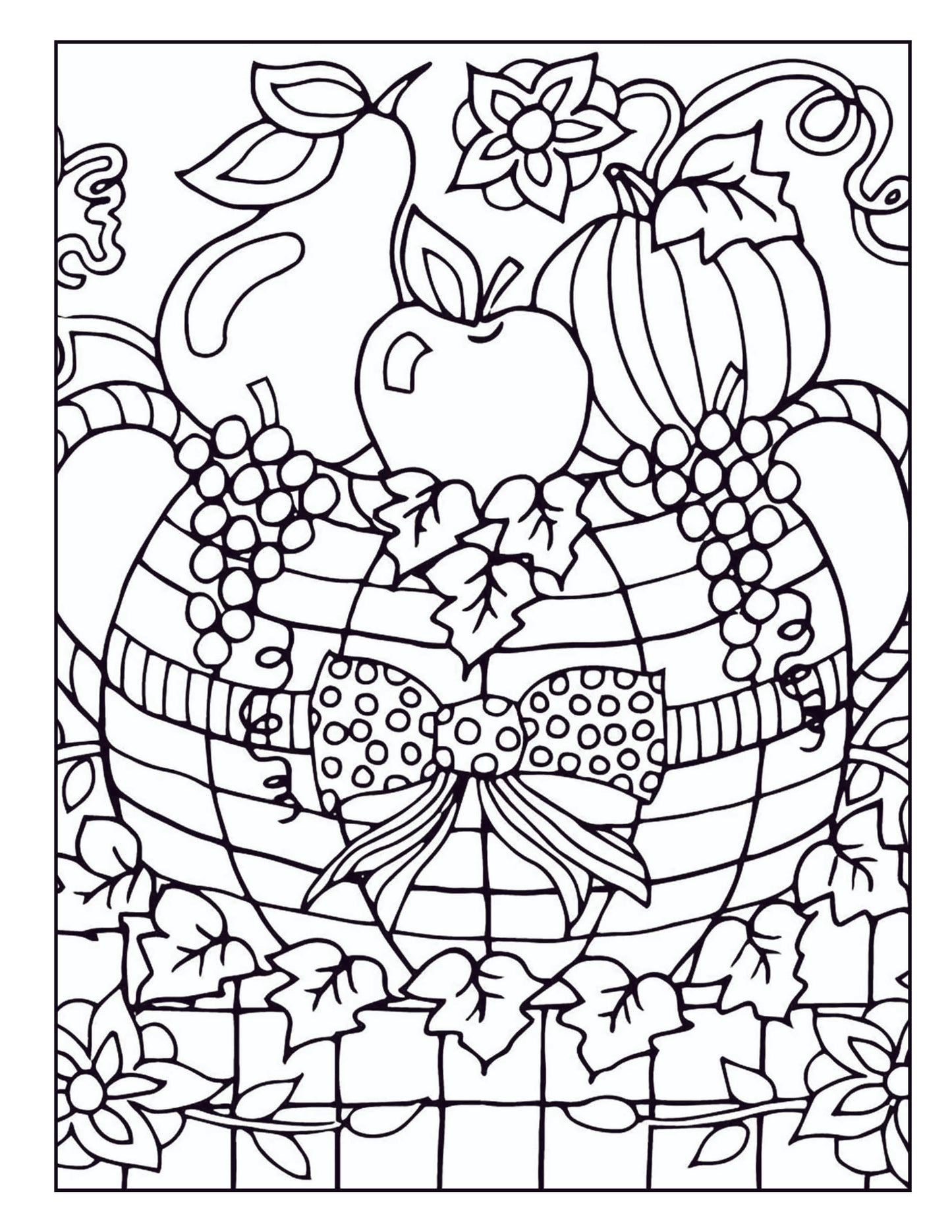 Easy Autumn Coloring Book: Large Print Patterns