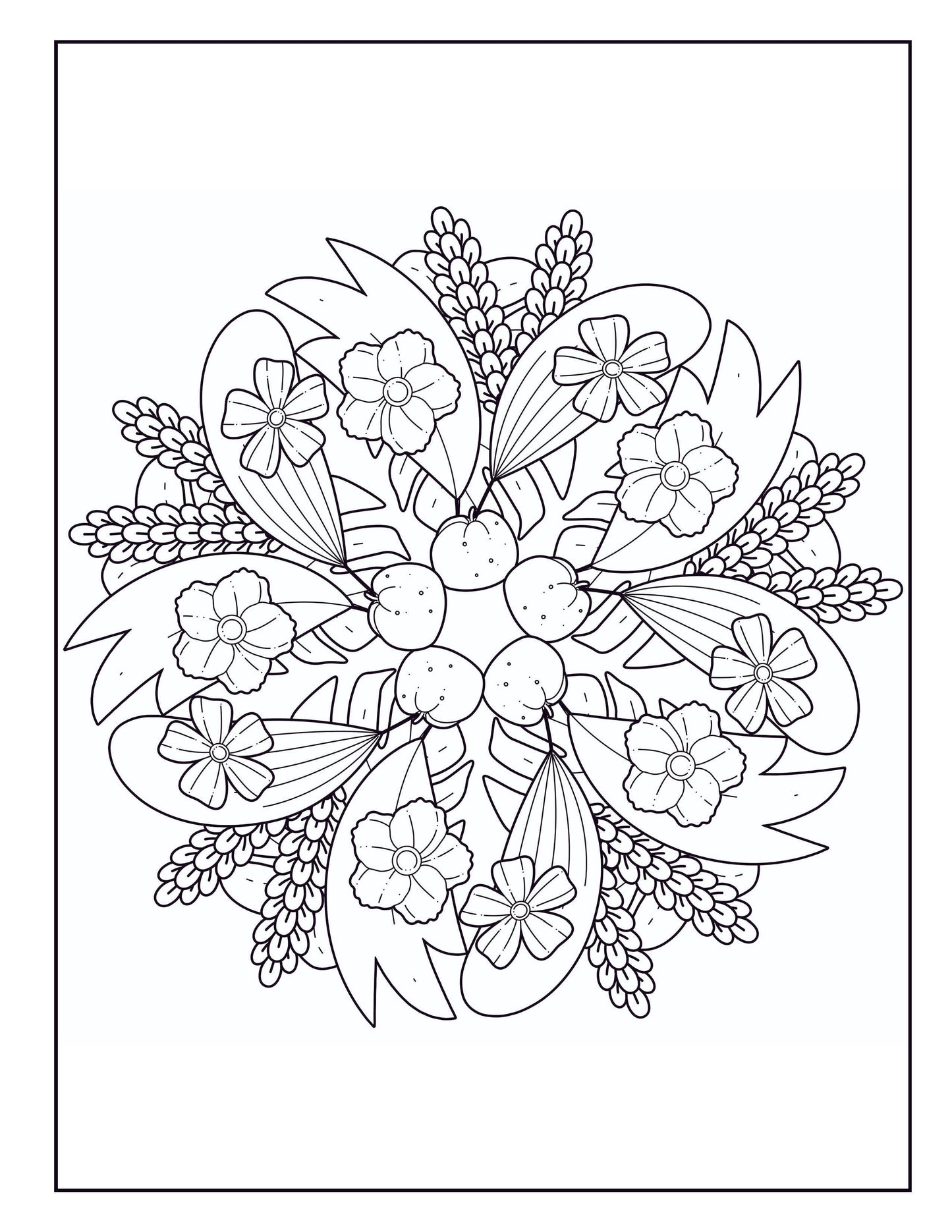 Easy Autumn Coloring Book: Large Print Patterns