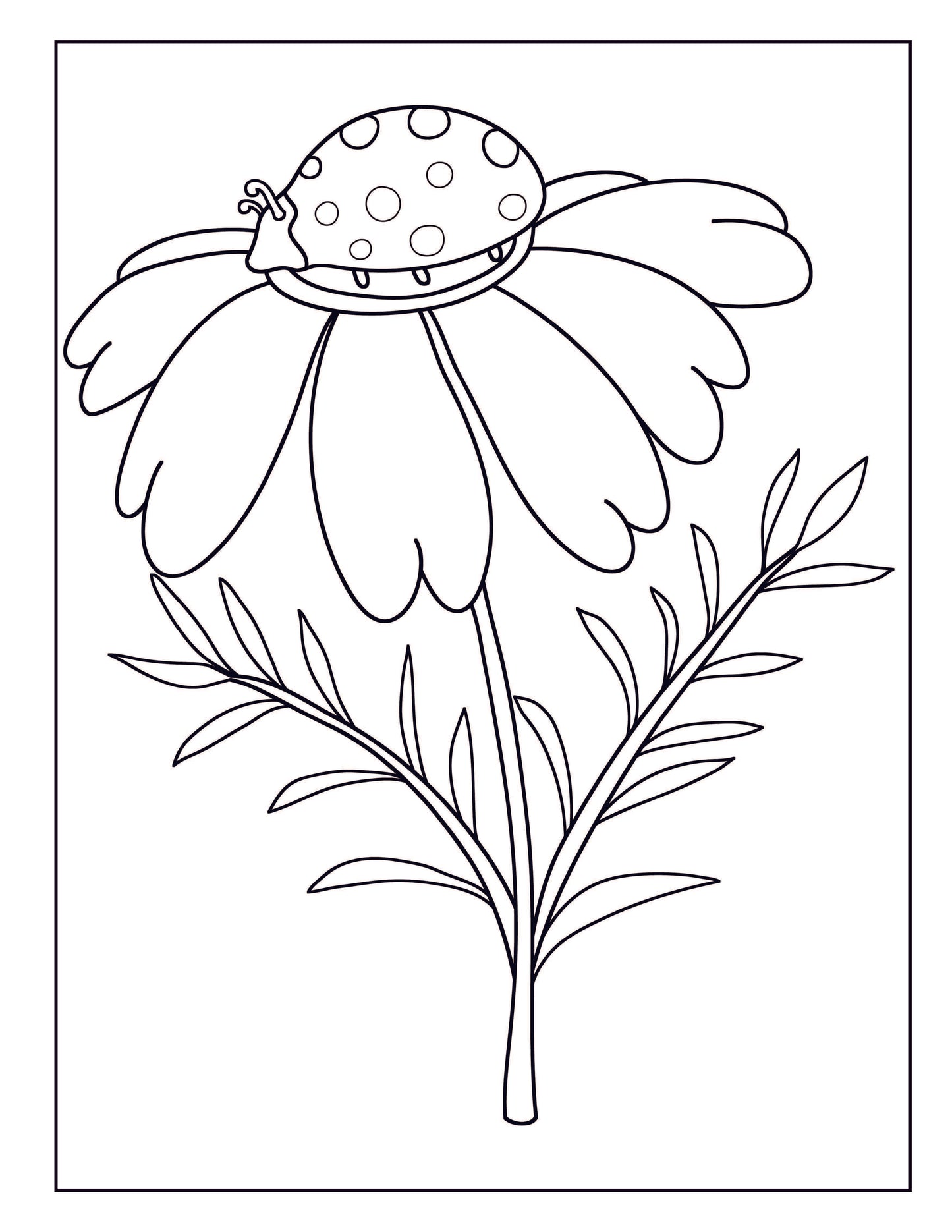 Large Print Coloring Book: Easy Flower Patterns