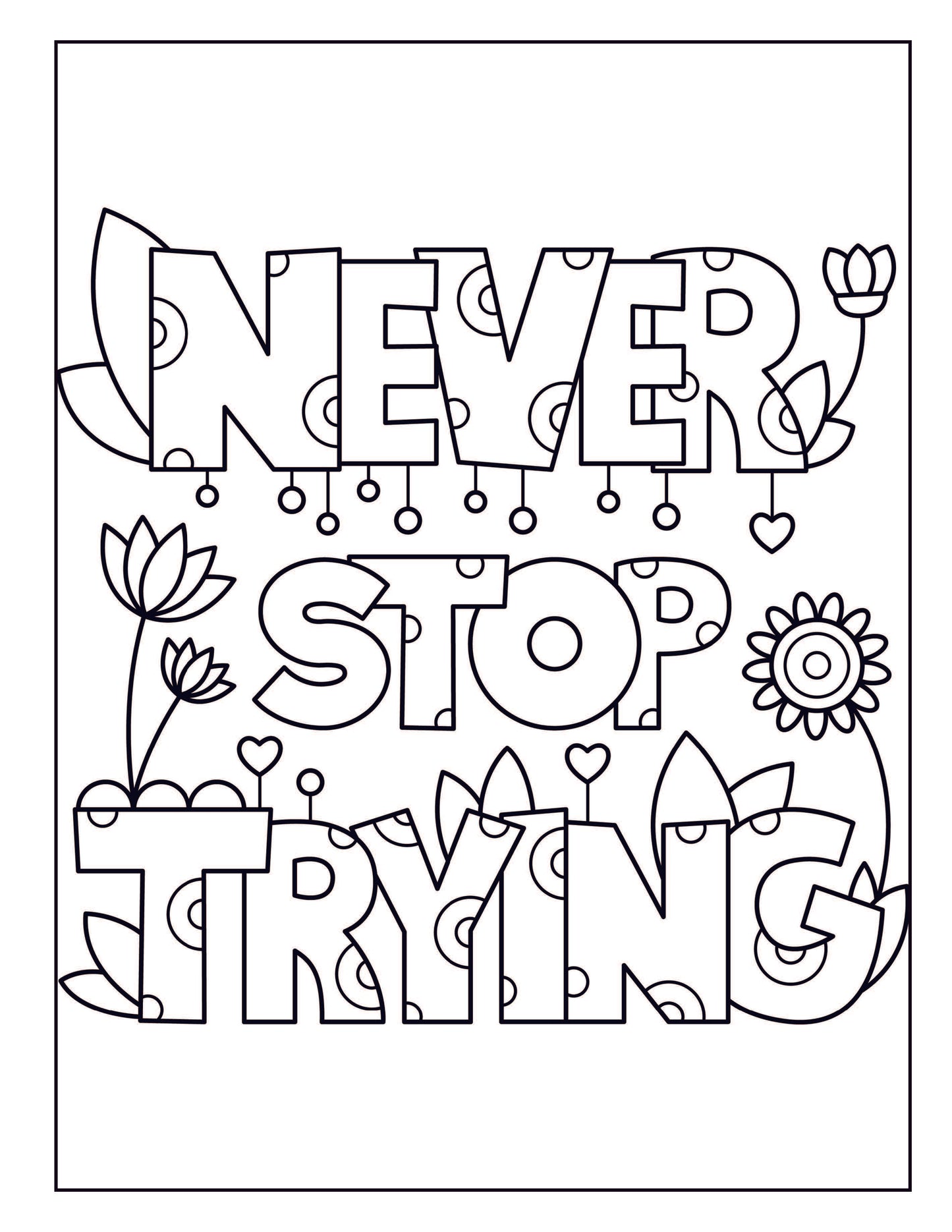 Easy Coloring Book for Adults: Inspirational Quotes