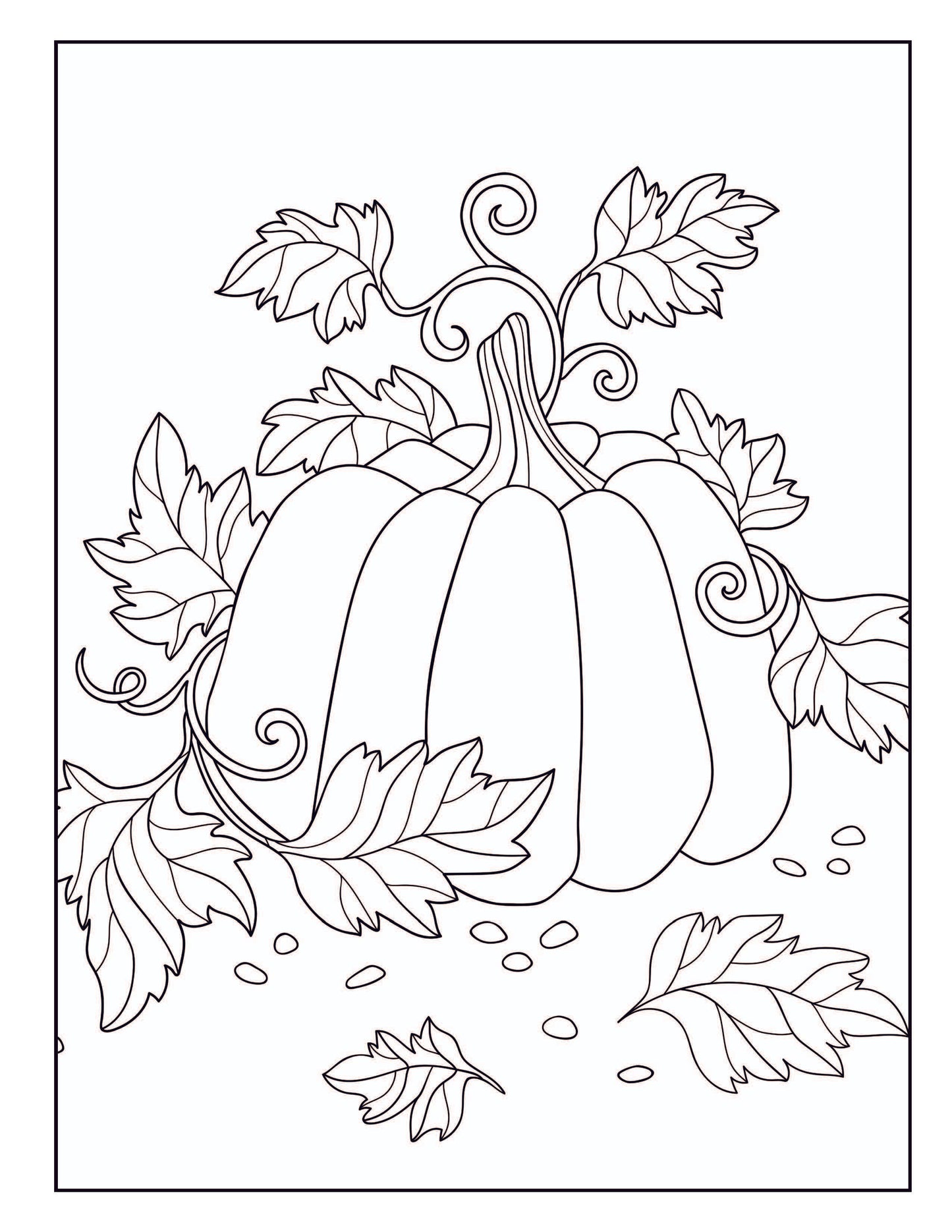 Easy Thanksgiving Coloring Book: Large Print Designs