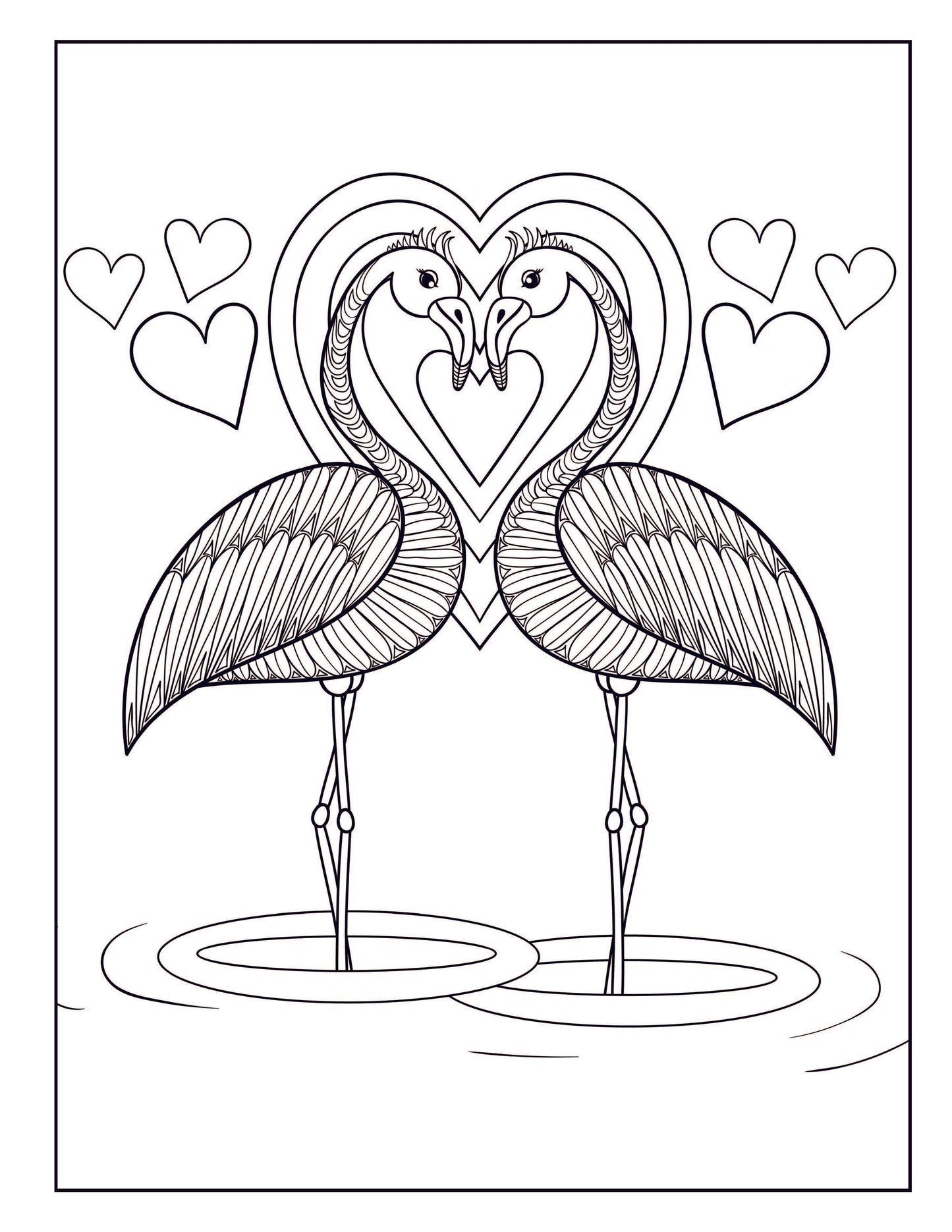 Flamingo Coloring Book for Adults