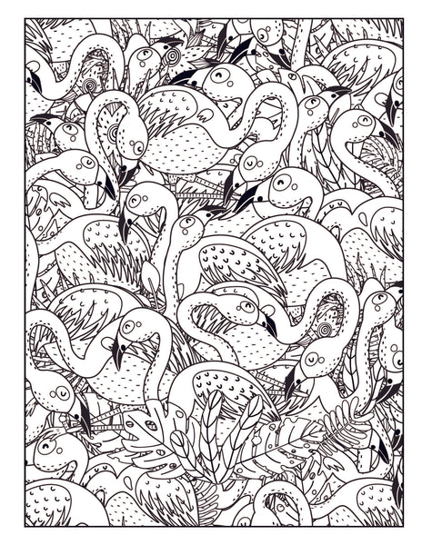 Flamingo Coloring Book for Adults