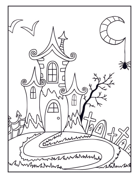 Large Print Coloring Book: Easy Halloween Designs