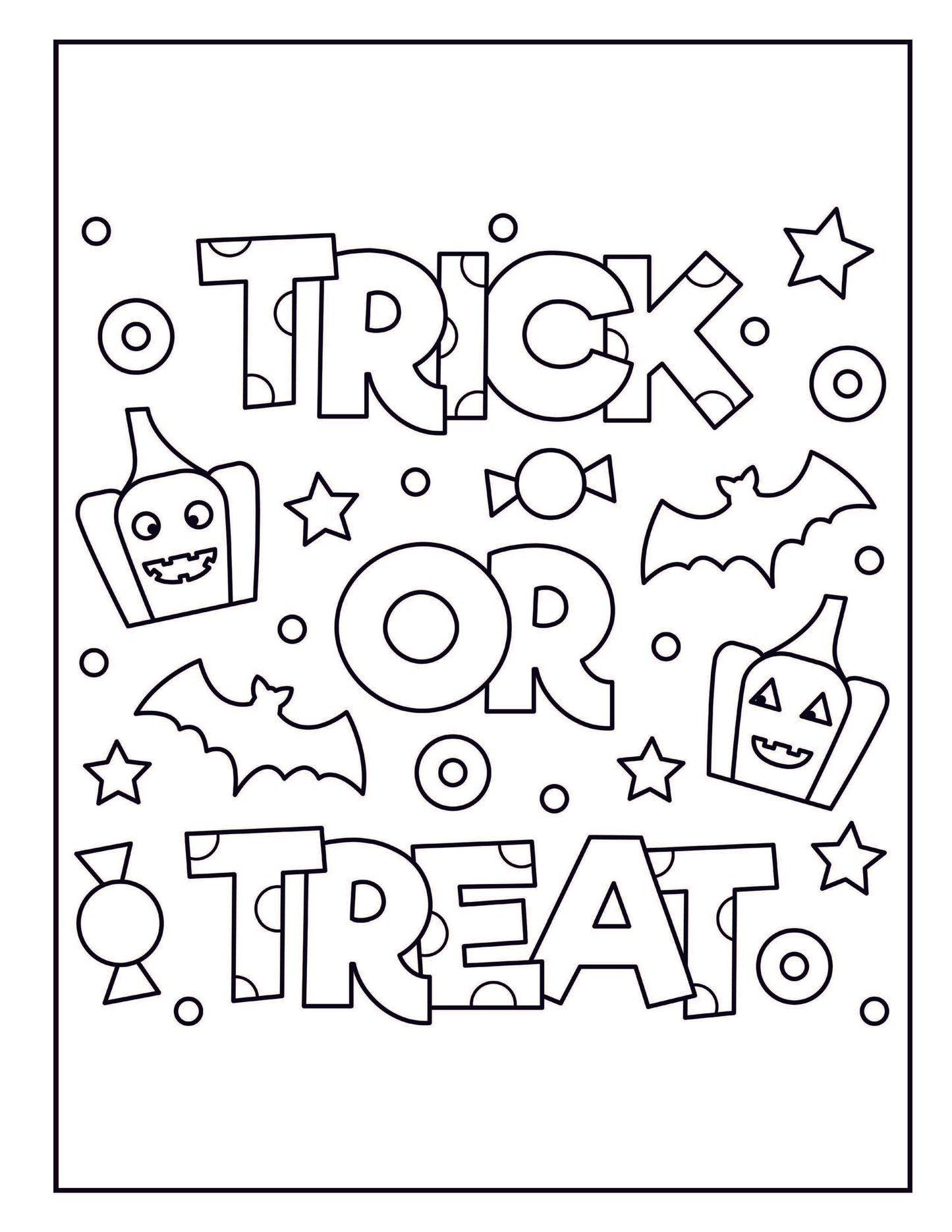 Large Print Coloring Book: Easy Halloween Designs
