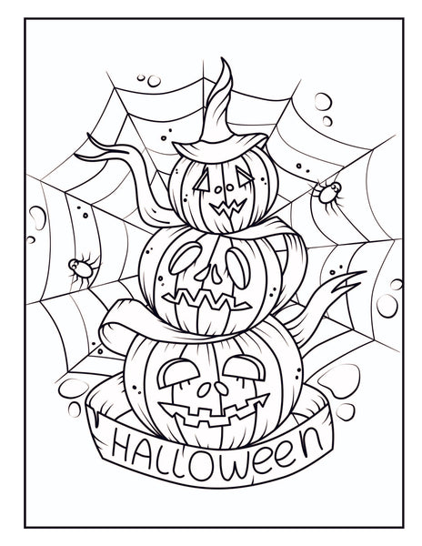 Large Print Coloring Book: Easy Halloween Designs