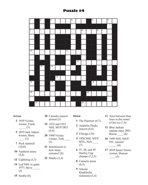 Hockey Crosswords: Test Your Knowledge of This Fast and Exciting Sport