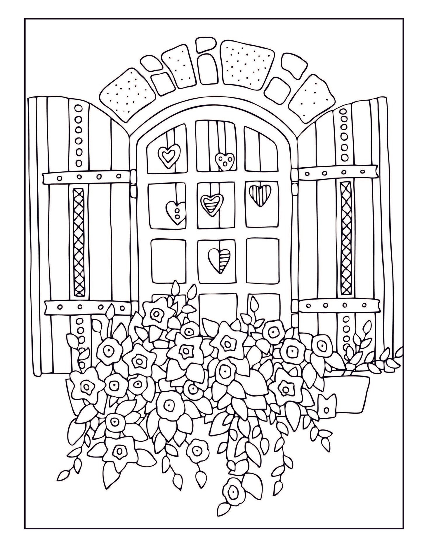 Large Print Coloring Book: Easy Home and Garden Designs for Adults