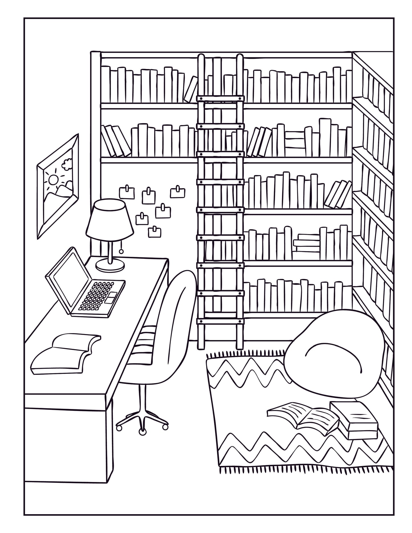 Large Print Coloring Book: Easy Home and Garden Designs for Adults