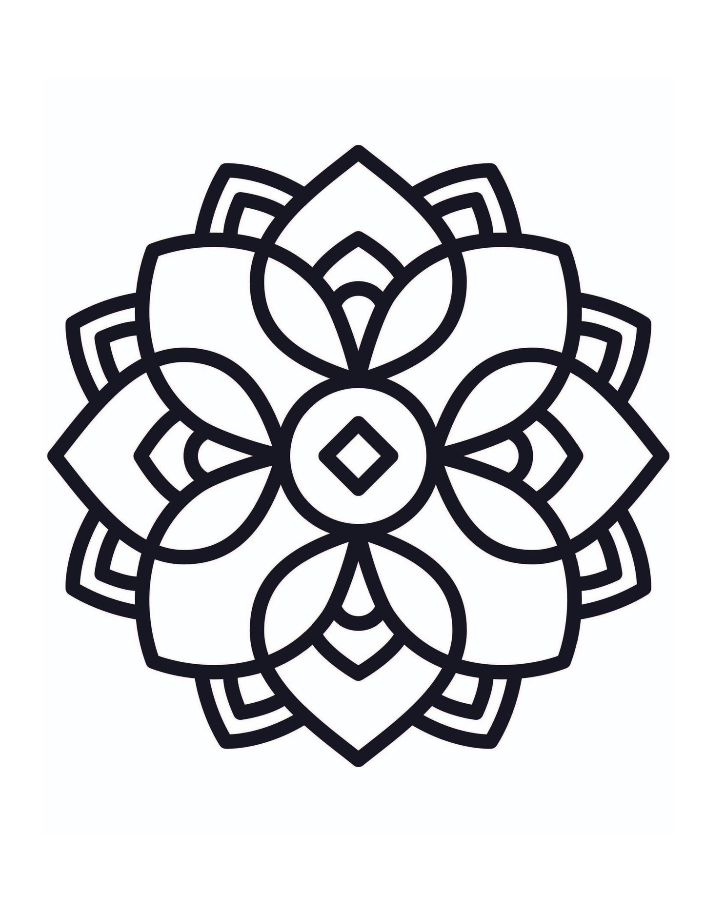 Large Print Coloring Book: Easy Mandalas