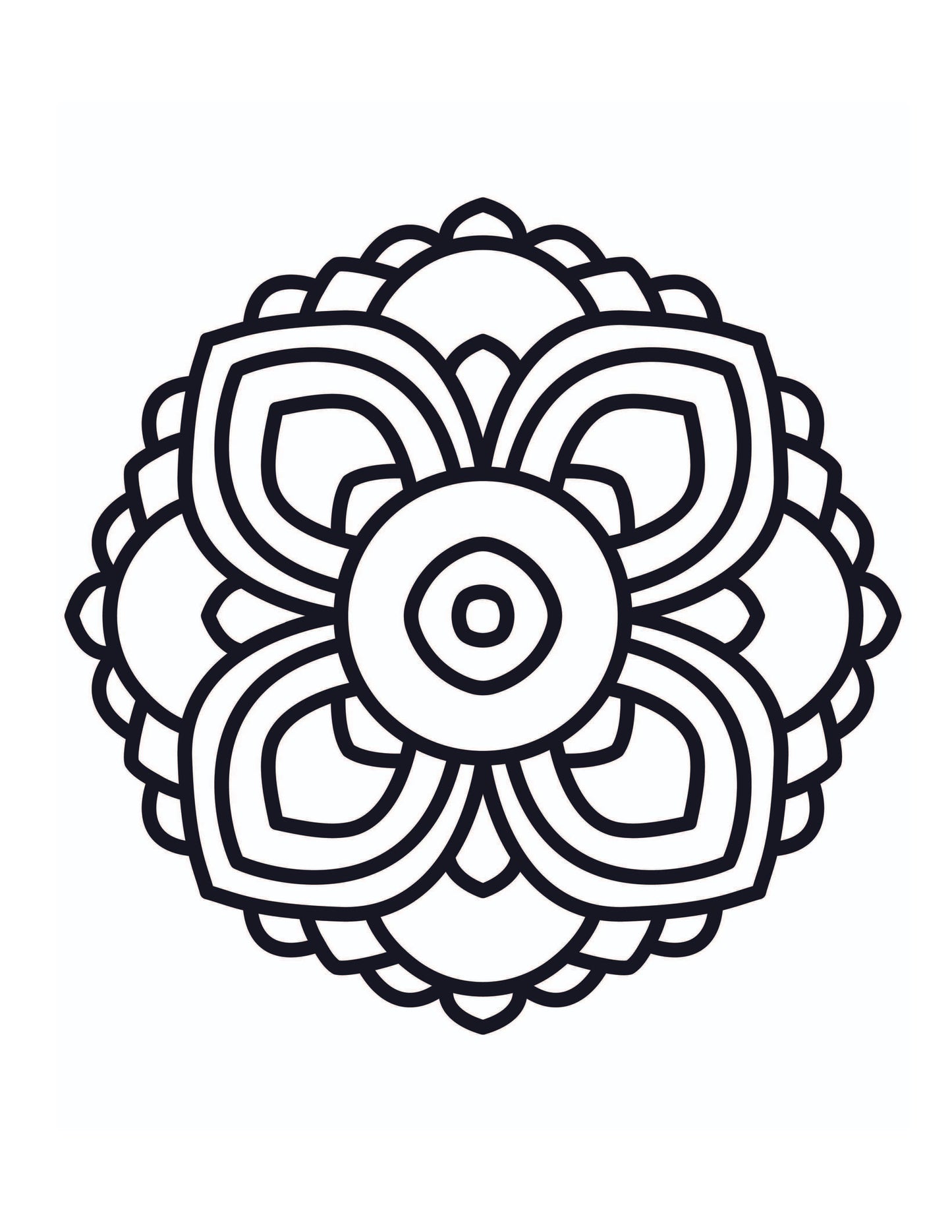 Large Print Coloring Book: Easy Mandalas