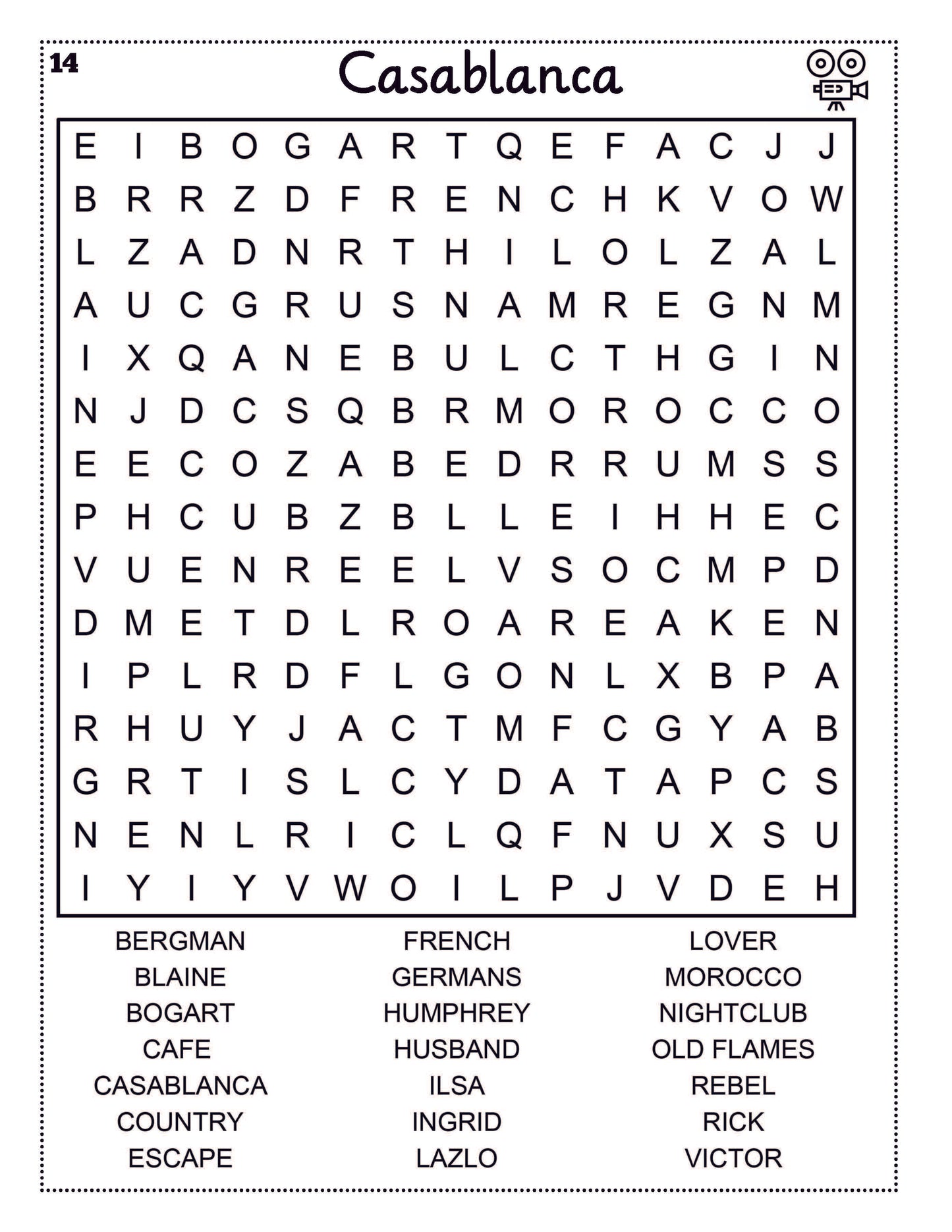 Movie Word Search: 101 Large Print Puzzles