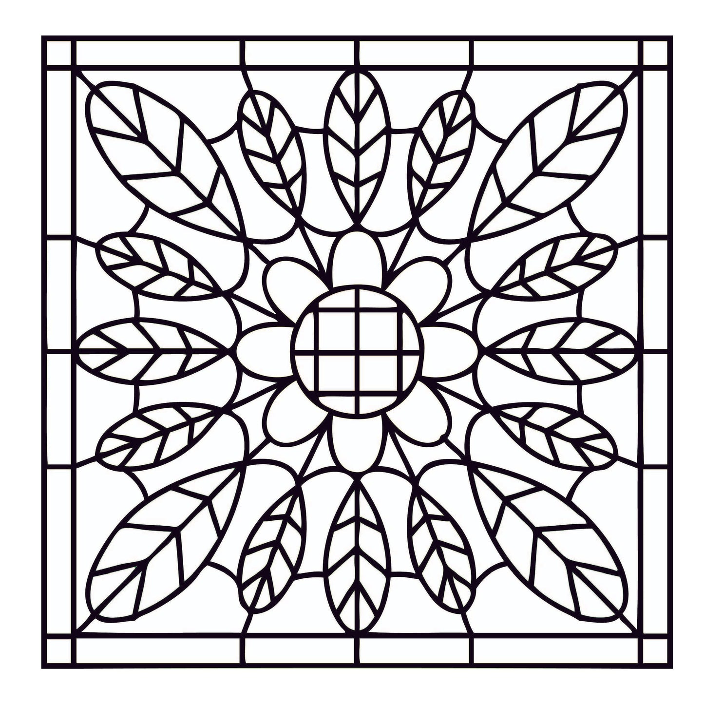 Stained Glass Large Print Coloring Book: Beautiful and Easy Designs for Adults