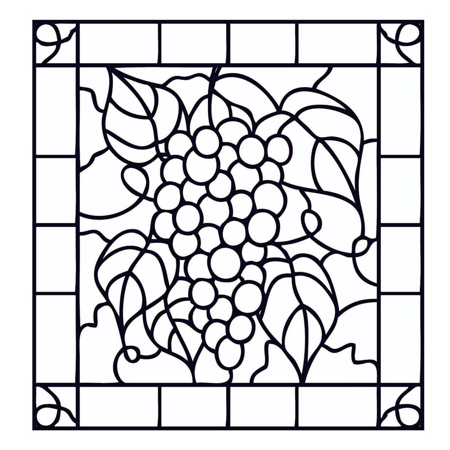 Stained Glass Large Print Coloring Book: Beautiful and Easy Designs for Adults