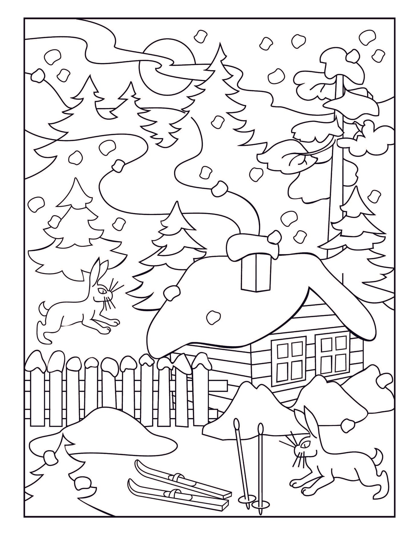 Easy Christmas Coloring Book: Large Print Designs