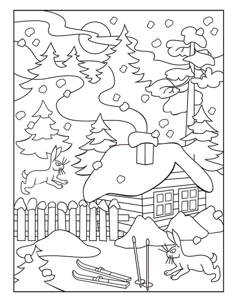 Easy Christmas Coloring Book: Large Print Designs