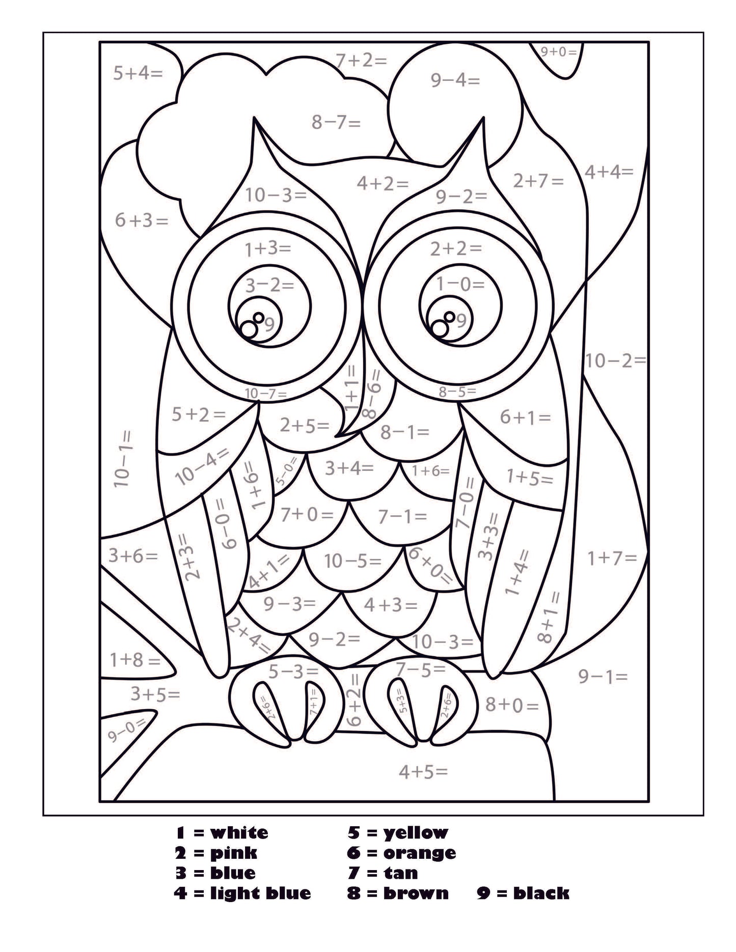 Color By Numbers Addition and Subtraction