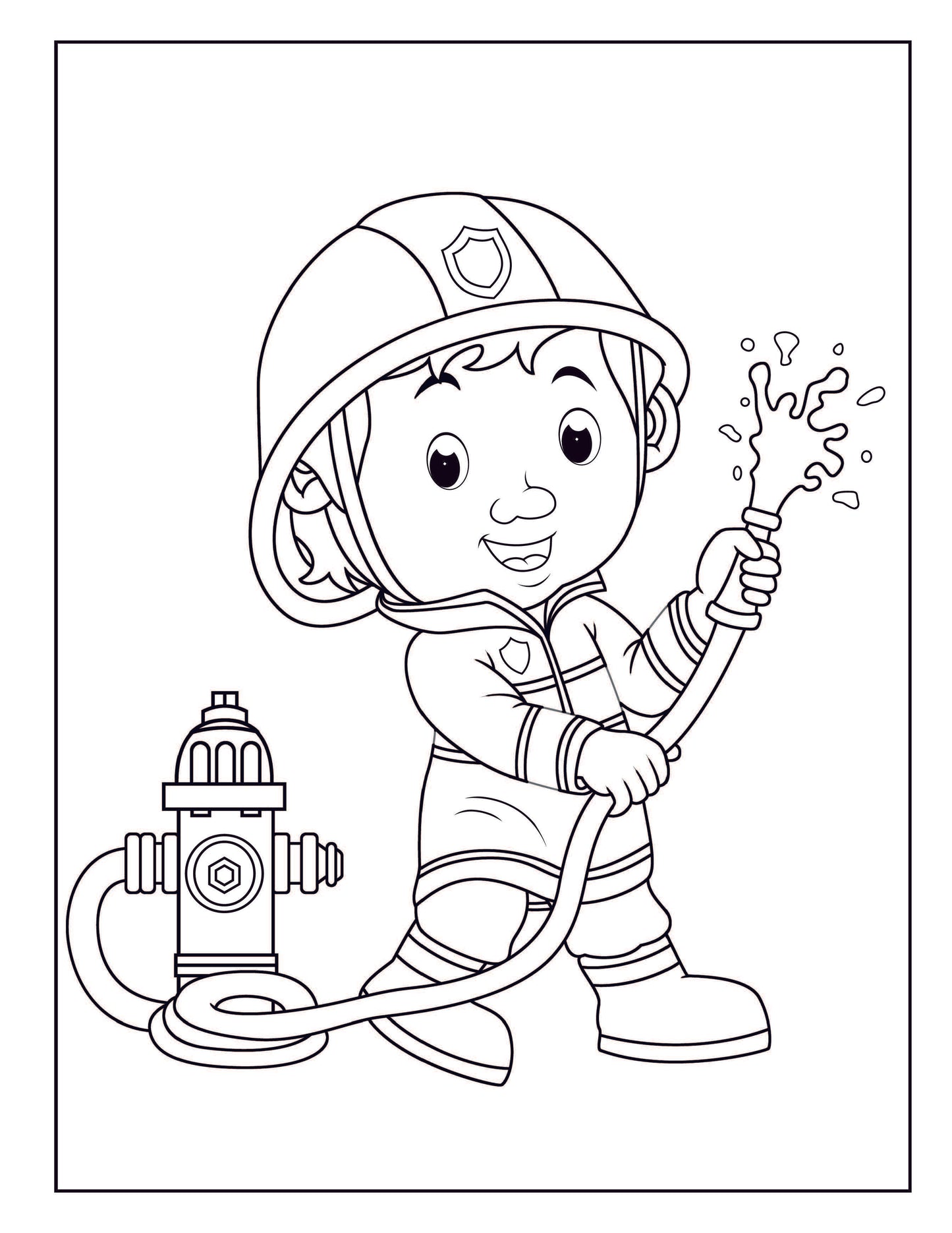 Fire Trucks Coloring Book: With Bonus Activity Pages