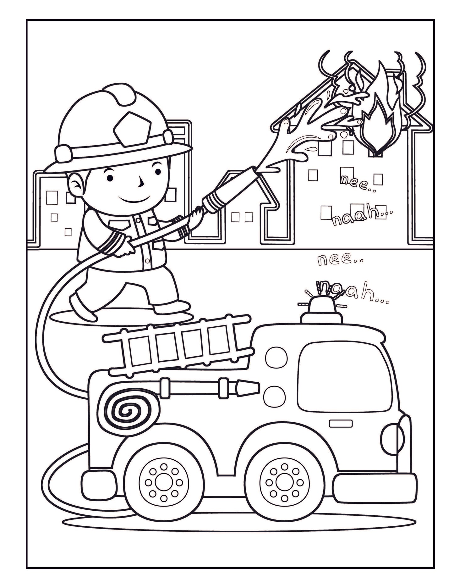 Fire Trucks Coloring Book: With Bonus Activity Pages