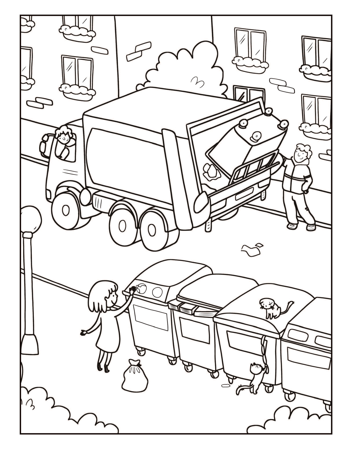 Garbage Lady Coloring Garbage Truck Coloring Book – Dylanna Publishing