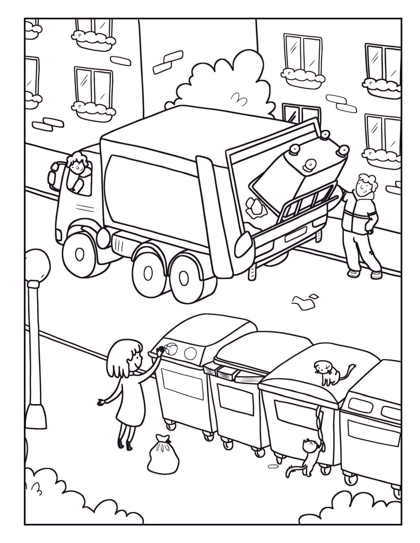 Garbage Truck Coloring Book