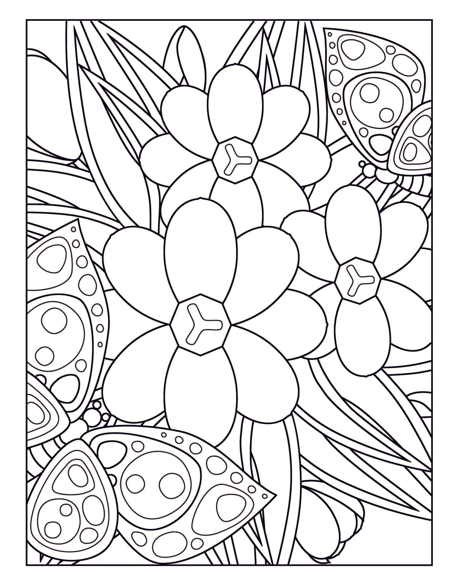 Easy Coloring Book for Adults: Beautiful Simple Designs for Seniors and Beginners