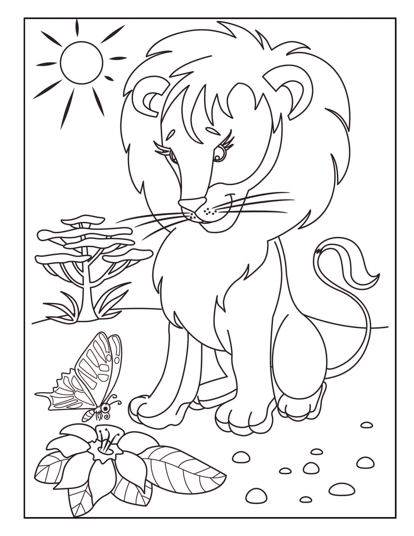 Large Print Coloring Book: Easy Animal Designs