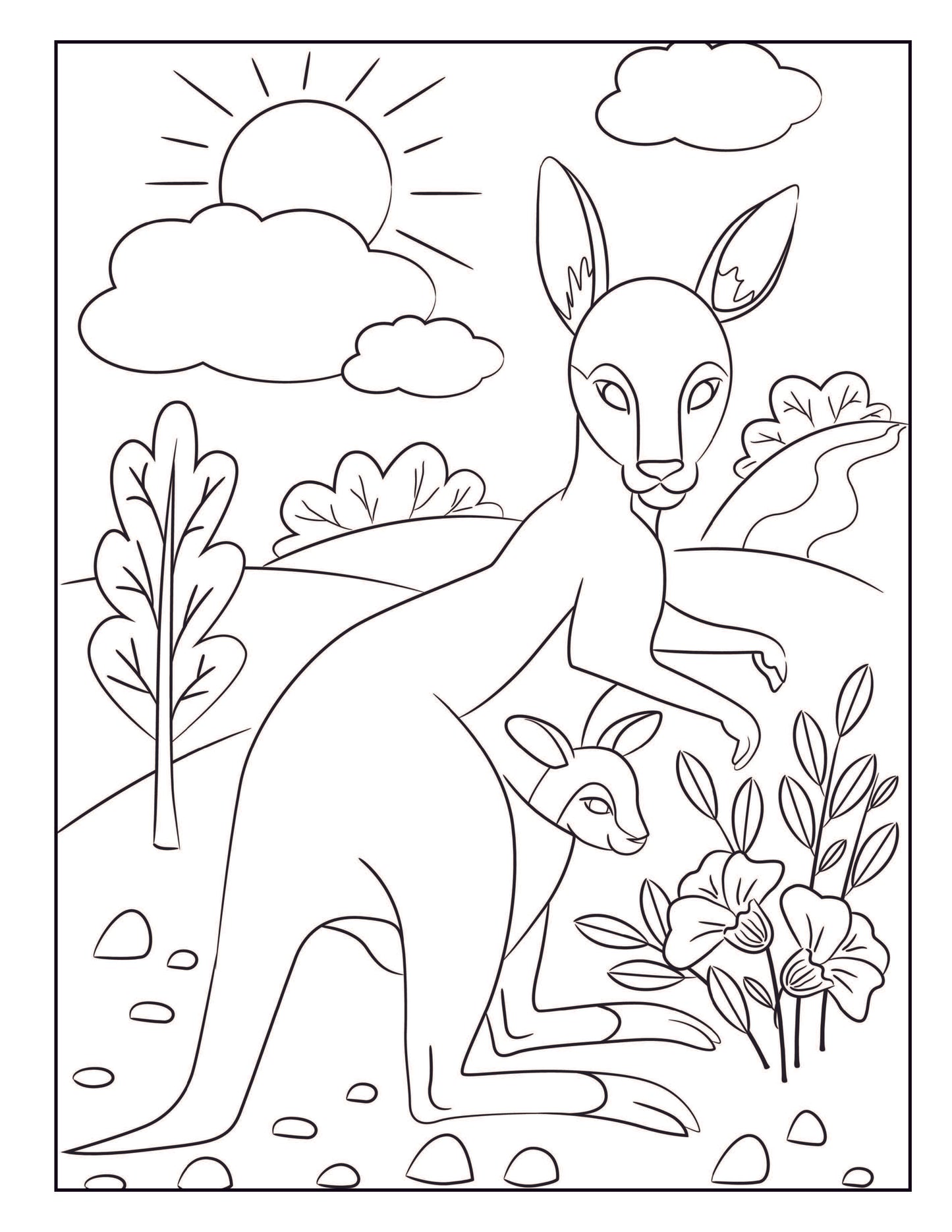 Large Print Coloring Book: Easy Animal Designs